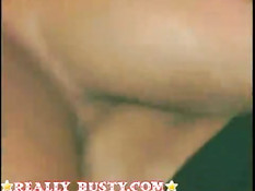 Busty black babe banging big boobs