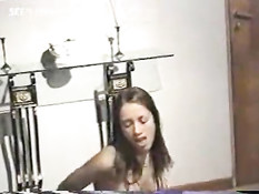 Girl stripping in front of cam