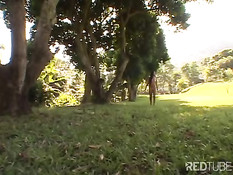 Hot Latina fucking outdoor 