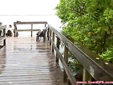 Couple fucking outdoor gets caught