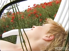 GTI slut masturbates outdoor 2